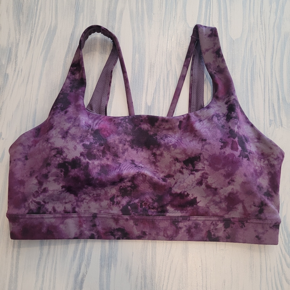Athleta Exhale Purple Tie Dye Sports Bra Small - Picture 6 of 9